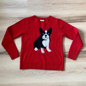 Red Boston Terrier Sweater, Size XS